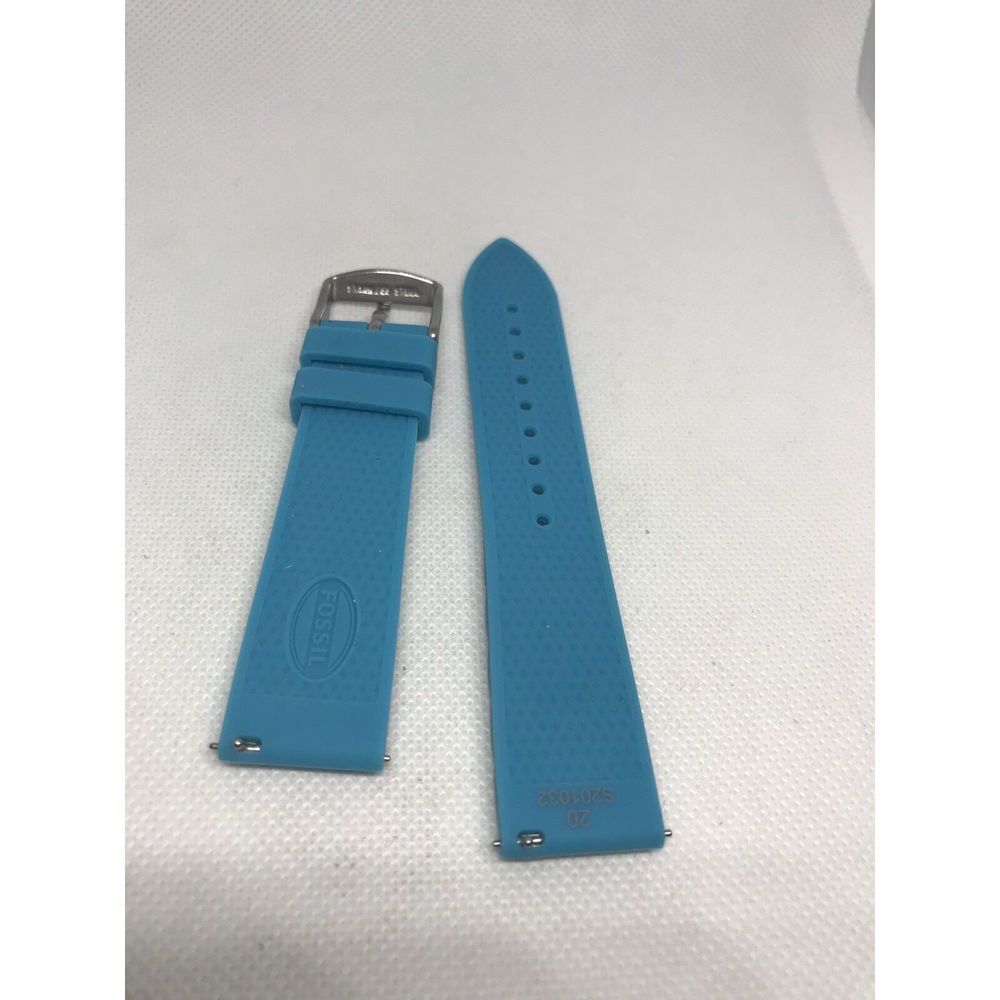 Fossil S201032  20mm Neon Blue Quality Rubber Watch Strap Band  C52